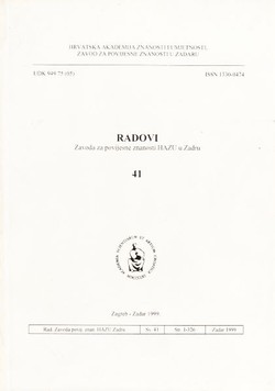 Radovi Zavoda za povijesne znanosti HAZU u Zadru 41/1999