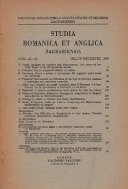 Studia romanica et anglica zagrabiensia 25-26/1968