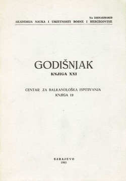 Godišnjak. Knjiga XXI. Centar za balkanološka ispitivanja 19/1983