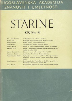 Starine JAZU. Knjiga 50/1960