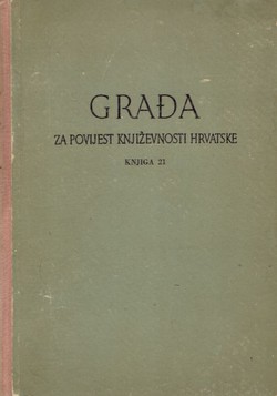 Građa za povijest književnosti hrvatske 21/1951