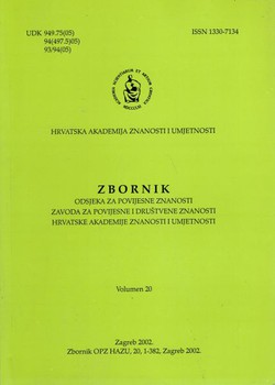 Zbornik Odsjeka za povijesne znanosti Zavoda za povijesne i društvene znanosti HAZU 20/2002