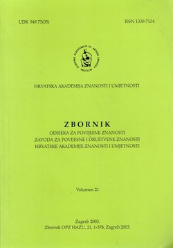 Zbornik Odsjeka za povijesne znanosti Zavoda za povijesne i društvene znanosti HAZU 21/2003