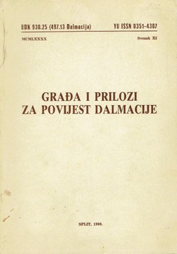 Građa i prilozi za povijest Dalmacije 11/1990