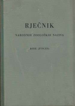 Rječnik narodnih zooloških naziva III. Ribe (Pisces)