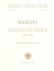Radovi Filozofskog fakulteta u Zadru 14-15(9, 6)/1975-76. O dvadesetoj obljetnici fakulteta