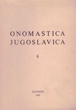 Onomastica jugoslavica 6/1976