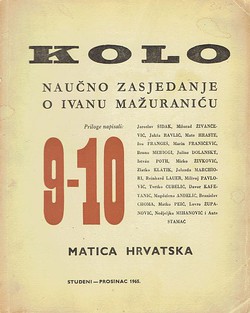 Naučno zasjedanje o Ivanu Mažuraniću (Kolo III/9-10/1965)
