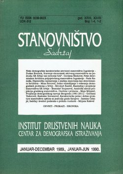 Stanovništo XXVII/1-4/1989 - XXVIII/1-2/1990