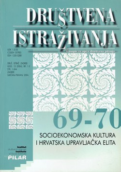Socioekonomska kultura i hrvatska upravljačka elita (Društvena istraživanja 69-70/2004)