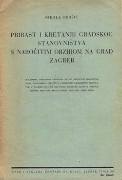 Prirast i kretanje gradskog stanovništva s naročitim obzirom na grad Zagreb