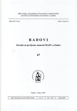 Radovi Zavoda za povijesne znanosti HAZU u Zadru 47/2005