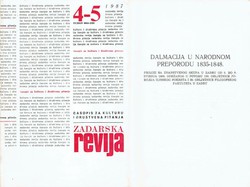 Zadarska revija XXXVI/4-5/1987 (Dalmacija u narodnom preporodu 1835-1848.)