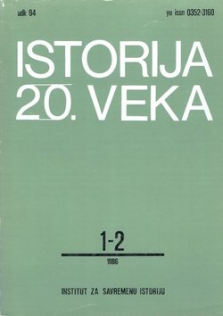 Istorija 20. veka 1-2/1986
