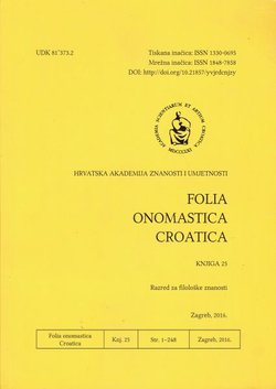 Folia onomastica croatica 25/2016