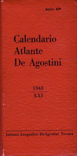 Calendario atlante de Agostini 1943