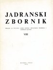 Jadranski zbornik. Prilozi za povijest Istre, Rijeke, Hrvatskog primorja i Gorskog Kotara VIII/1970-72