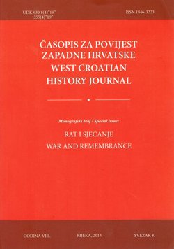 Časopis za povijest zapadne Hrvatske / West Croatian History Journal 8/2013
