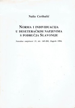 Norma i individuacija u deseteračkim napjevima s područja Slavonije