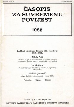Časopis za suvremenu povijest 1/1985