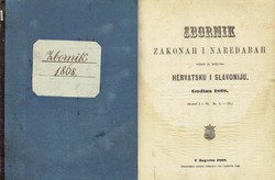 Sbornik zakonah i naredabah valjanih za kralevinu Hervatsku i Slavoniju. Godina 1868.