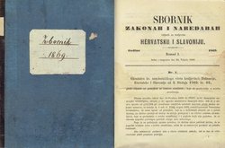 Sbornik zakonah i naredabah valjanih za kraljevinu Hervatsku i Slavoniju. Godina 1869.