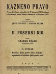 Kazneno pravo II. Posebni dio. II. Krivična djela protiv lične slobode i sigurnosti te krivična djela protiv časti