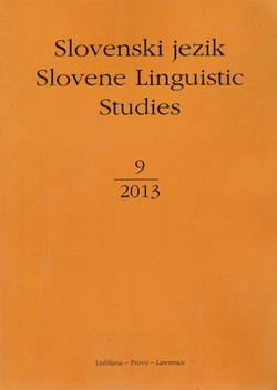 Slovenski jezik / Slovene Linguistic Studies 9/2013