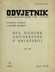 Sto godina advokature u Hrvatskoj (Odvjetnik XVII/9/1968)
