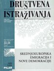 Srednjoeuropska emigracija i nove demokracije (Društvena istraživanja 33-34/1998)