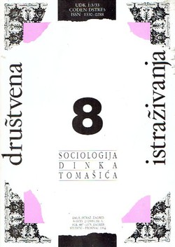 Sociologija Dinka Tomašića (Društvena istraživanja 8/1992)