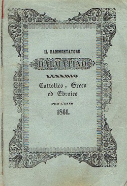 Il rammentatore dalmatino. Lunario cattolico, greco ed ebraico per l'anno 1861