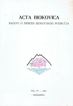 Acta Biokovica. Radovi o prirodi biokovskog područja IV/1987