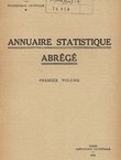 Annuaire statistique abrege. Premier volume