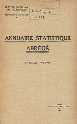 Annuaire statistique abrege. Premier volume