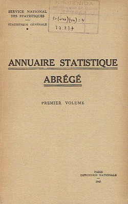 Annuaire statistique abrege. Premier volume