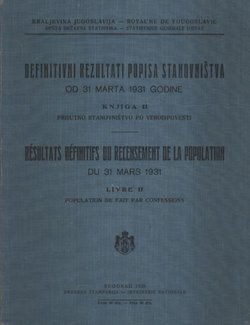 Definitivni rezultati popisa stanovništva od 31 marta 1931 godine II. Prisutno stanovništvo po veroispovesti