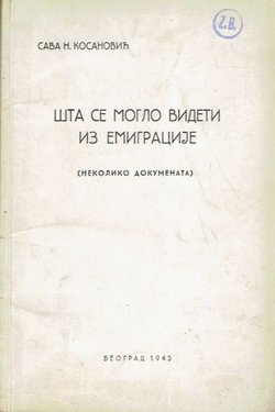 Šta se moglo videti iz emigracije (nekoliko dokumenata)