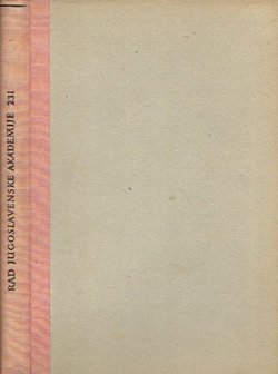 Rad JAZU. Knjiga 231. Razreda historičko-filologički i filozofičko-juridički 101/1925