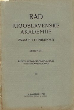 Rad JAZU. Knjiga 235. Razreda historičko-filologički i filozofičko-juridički 103/1928