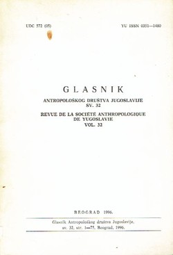 Glasnik Antropološkog društva Jugoslavije 32/1996