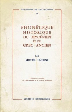 Phonétique historique du mycénien et du grec ancien