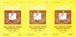 Jubilej franjevačke provincije Presvetoga otkupitelja (1735.-1985.) I-III (Kačić XVII-XX/1985-88)