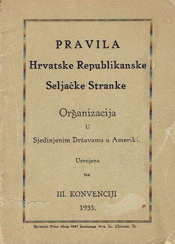 Pravila Hrvatske Republikanske Stranke. Organizacija u Sjedinjenim Državama u Ameriki