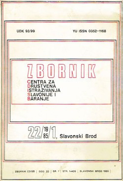 Zbornik Centra za društvena istraživanja Slavonije i Baranje 22/1/1985