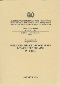Bibliografija krivičnog prava Bosne i Hercegovine 1914-2014