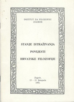 Stanje istraživanja povijesti hrvatske filozofije