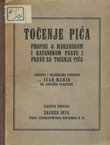 Točenje pića. Propisi o mehanskom i kafanskom pravu i pravu za točenje pića