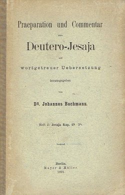 Praeparation und Commentar zum Deutero-Jesaja mit wortgetreur Uebersetzung. Heft 2: Jesaja Kap. 40-48.