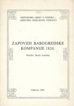Zapovidi Babogredske kompanije 1824.